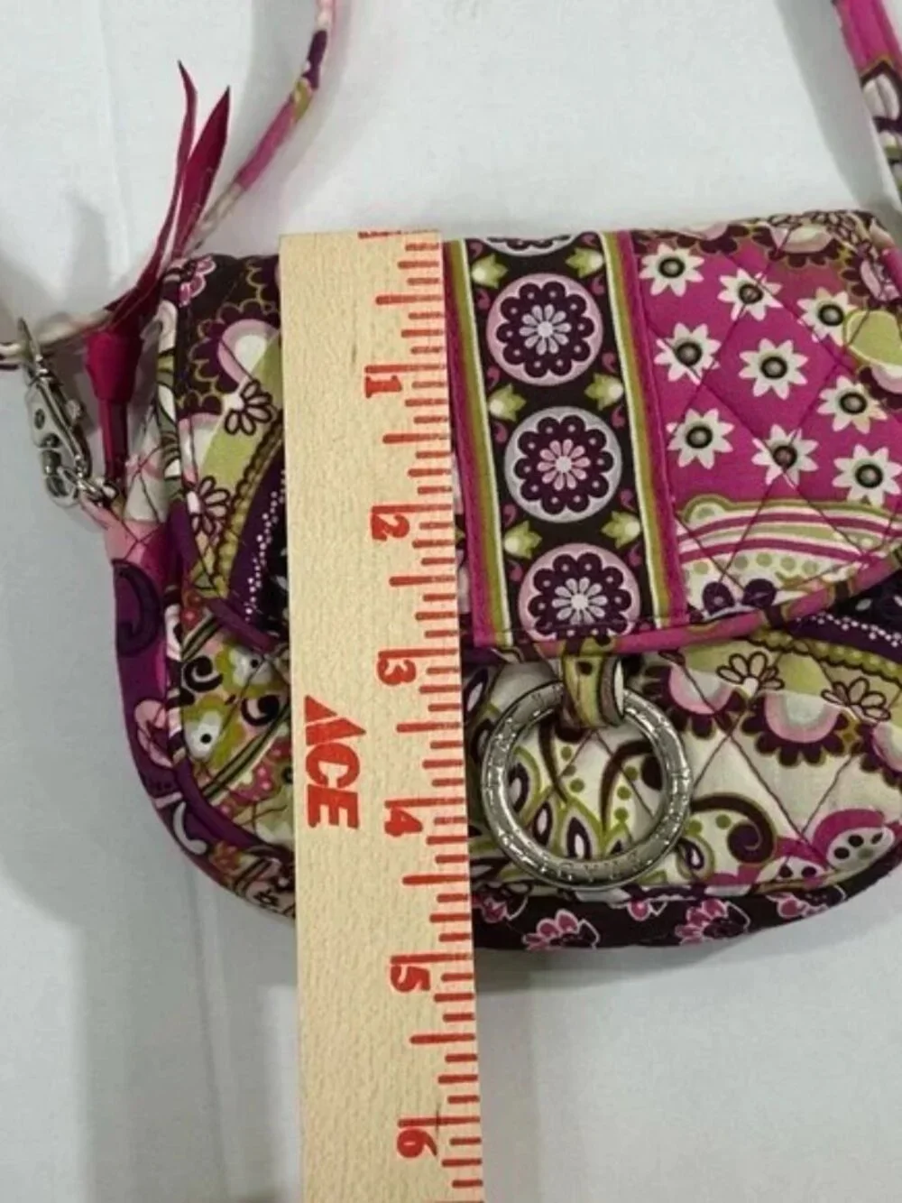 Vera Bradley Pink and Purple Crossbody Bag with Floral Elegance